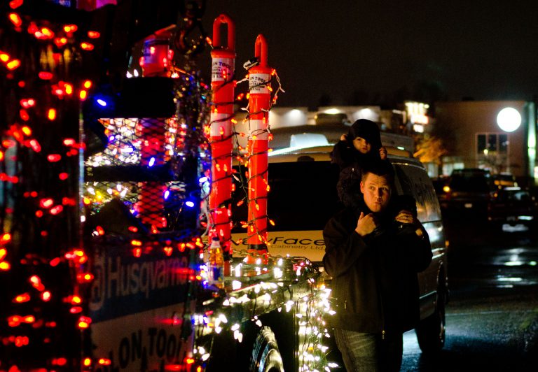 Christmas trucks find parking lot solution