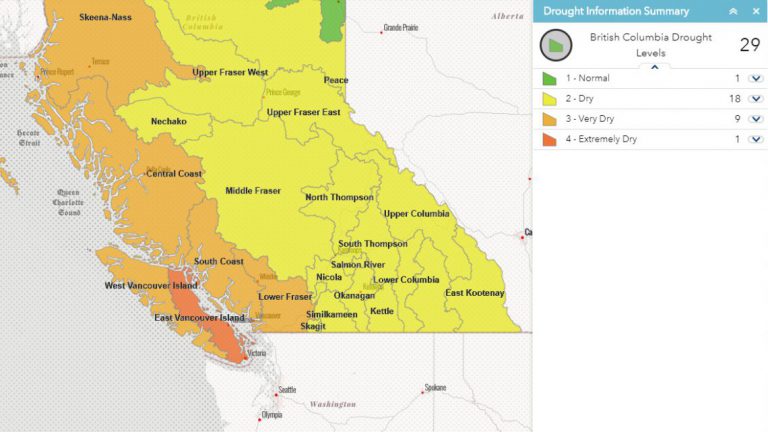 PROVINCE ELEVATES EAST VANCOUVER ISLAND TO LEVEL 4 DROUGHT RATING