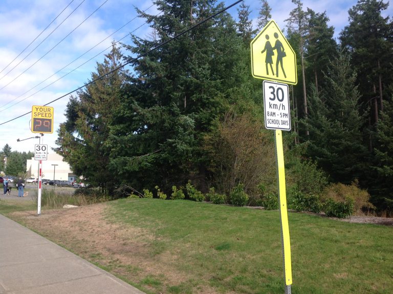 Comox firefighters donate speed signs