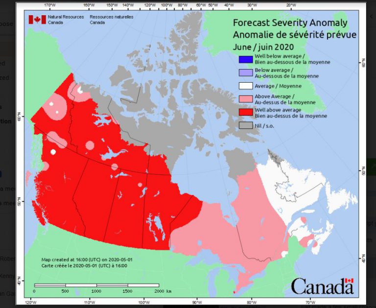 Projections indicate high forest fire risk this summer