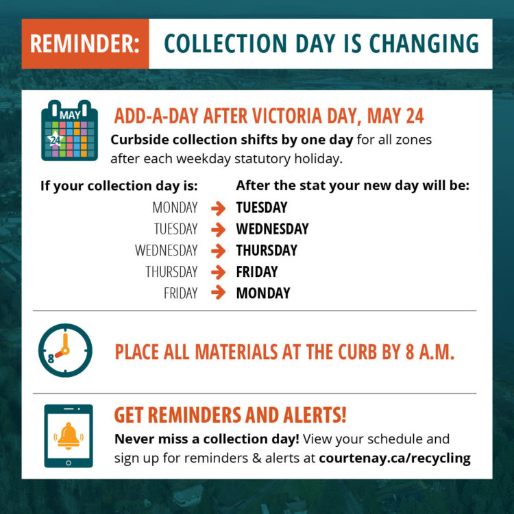 Courtenay’s curbside waste collection schedule changing after May long weekend - My Comox Valley Now