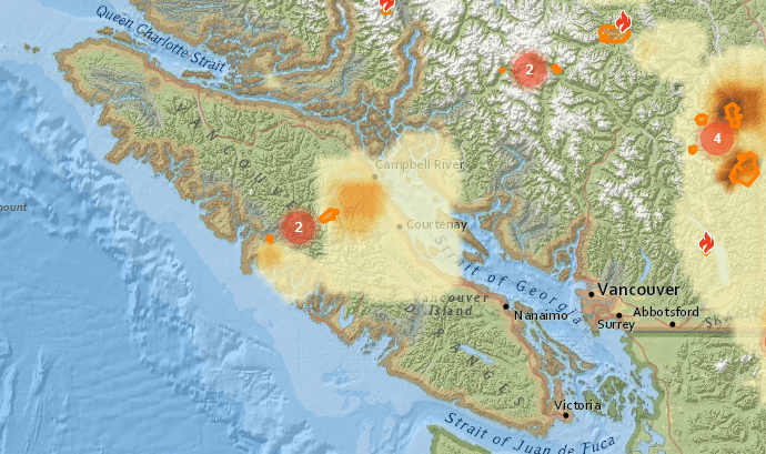 Smoky skies will start clearing over Island on Monday evening