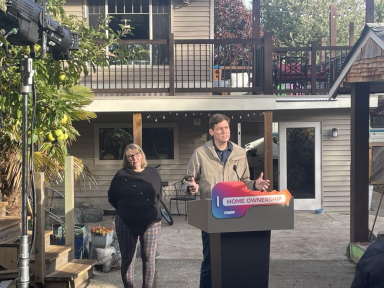 NDP Leader David Eby back in the Comox Valley a week out from election day