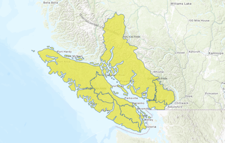 High streamflow advisory for Vancouver Island and Sunshine Coast